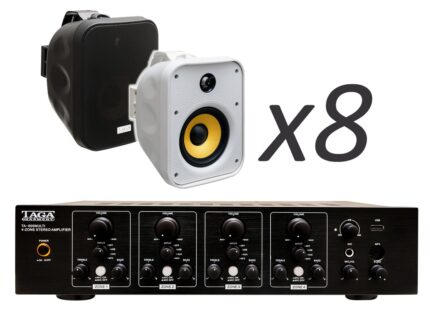 TAGA Harmony TA-600MULTI + TOS-580 x8 - Nagłośnienie naścienne do 150m2