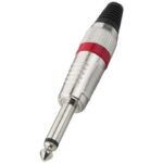 MONACOR T-110/RT - Wtyk 6.3mm mono, czerwony
