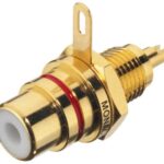 MONACOR T-710G - Gniazda montażowe RCA, pozłacane, para