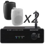 Monacor SA-160BT + Wall-06 x2 - Nagłośnienie naścienne do 30m2